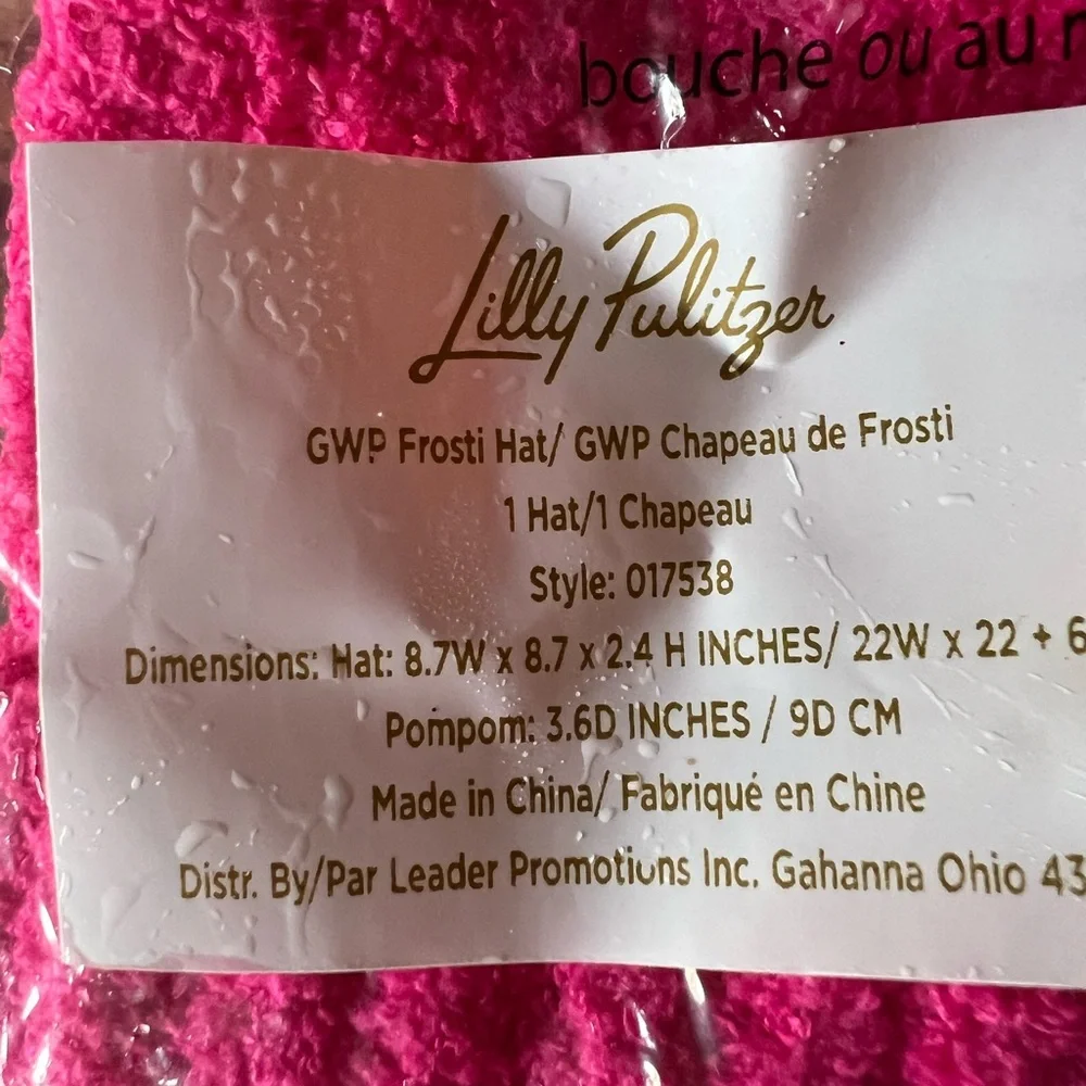 Adorable Lilly Pulitzer Pink Knit Beanie Hat - Picture 3 of 3